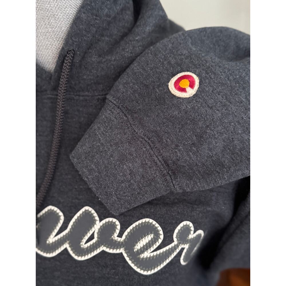 Denver Colorado State Flag University Hoodie Sweatshirt Gray Unisex Size S - Picture 4 of 8